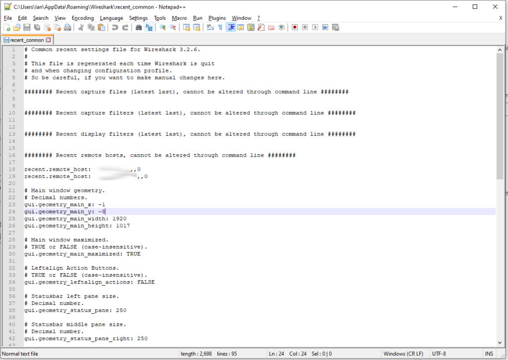 Wireshark Recent Common
